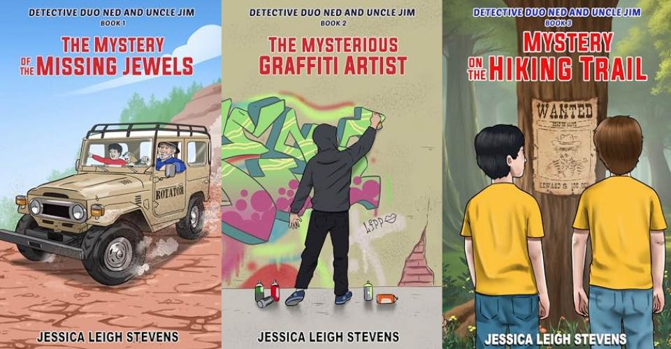 The Detective Duo Ned and Uncle Jim series by Jessica Leigh Stevens